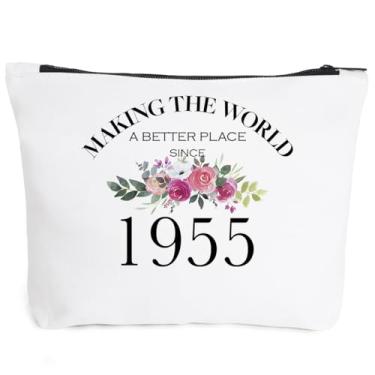 Imagem de Fokongna Presentes de aniversário para meninas de mãe, pai, avó, tia, melhor amigas, presentes de aniversário para irmã bolsa de maquiagem, 1954, 9.4x6.9x1.9 inches, Fokongna