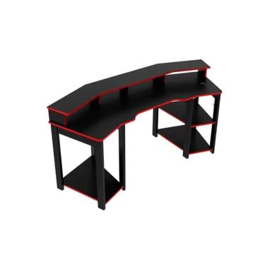 Imagem de Mesa Computador Casal Gamer ME4167 Preto/Vermelho - Tecno Mobili