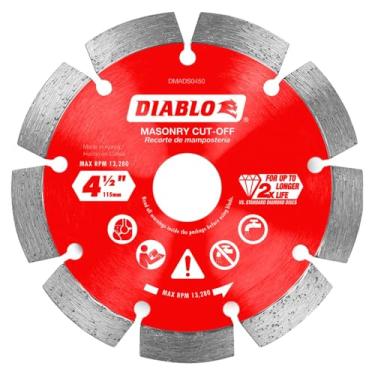 Imagem de Diablo Lâmina de corte de alvenaria segmentada de diamante para concreto, tijolo e bloco - 4-1/5.1 cm de diâmetro, corte de 2,2 mm, 13280 RPM máximo - DMADS0450