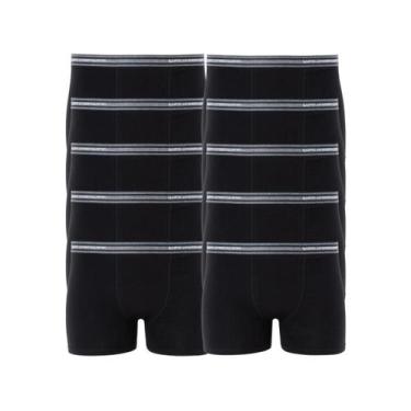 Imagem de Kit 10 Cuecas Box Boxer Lupo Algodão Cotton Masculina Lupo, G, Preto