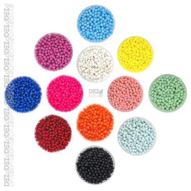 Imagem de Kit Miçanga 6mm Bola Emborrachado 12 pacotes -1.200un DIY Biju Colar P