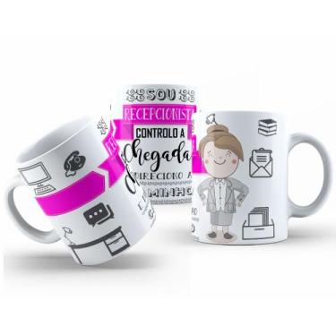 Imagem de Caneca de Cerâmica Branca 325ml com Estampa de Profissões - Mecolour, 