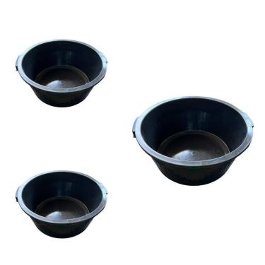 Imagem de 3 Bacia Plástica 35 Litros Pr Profissional Reforçada Roupa