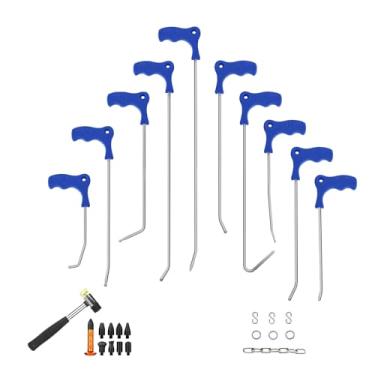 Imagem de LadyRosian Kit de 27 peças de varetas de reparo de amassados sem pintura, ferramenta de reparo de aço inoxidável para carros, conjunto de remoção de danos de granizo