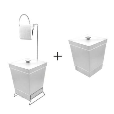 Imagem de Kit Lixeira com Suporte de Papel Higiênico + Lixeira Individual - Stol