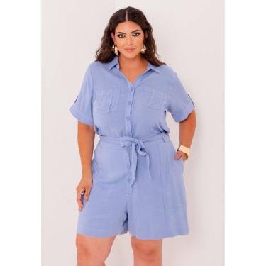 Imagem de Macaquinho Plus Size com Faixa e Bolsos