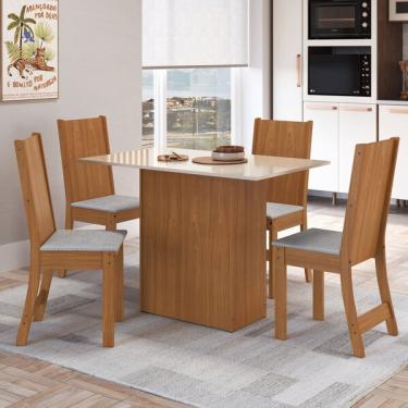 Imagem de Conjunto Sala De Jantar 1 Mesa Tampo Mdp Retangular Com 4 Cad