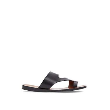 Imagem de Kenneth Cole New York Sandália feminina com bico de palmeira, Couro preto, 6.5