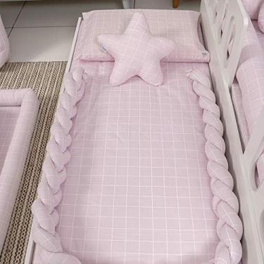 Imagem de Lençol para Mini Cama 2 Peças Estampado Boston Rosa - Lençol c/Elástico e Fronha, Biramar Baby, Rosa