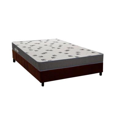 Imagem de Conjunto Box Viúva: Colchão Espuma Ortobom D33 Light Saúde + Base crc Suede Brown (128x188)