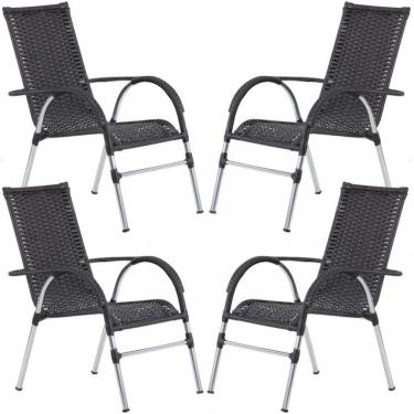 Imagem de 4 Cadeiras Vênus e Mesa Garden Área Externa Trama