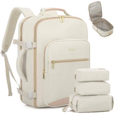 Imagem de Mochila de viagem LOVEVOOK 40L com 3 cubos de embalagem Beige-Flesh