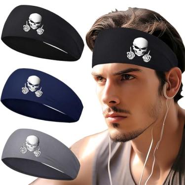 Imagem de Bandanas esportivas para homens, faixas de suor masculinas, faixas de cabeça para mulheres, faixas de treino cristãs Jesus CROS resfriamento, corrida, pacote com 3