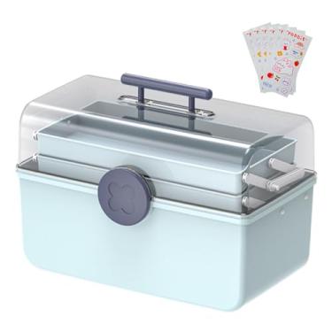 Imagem de harayaa Caixa de primeiros socorros multifuncional, grande capacidade de armazenamento, kits de emergência, recipiente para casa, ar livre, carro, veículo, Azul