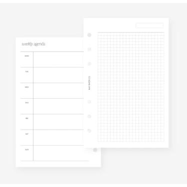 Imagem de Franklin Covey Compact Undated Weekly with Grid Week on Two Pages Planner Insert for Filofax Personal, LV MM agenda refil 6 furos 4,75 x 16,75