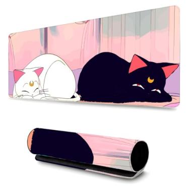 Imagem de Mouse Pad Gamer Profissional Confortavél Anti Derrapante Games e Escritório (65x32cm) -Two Cats