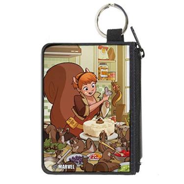 Imagem de Bolsa infantil de lona Buckle-Down com esquilo, multicolorida, 10,8 cm x 8,25 cm