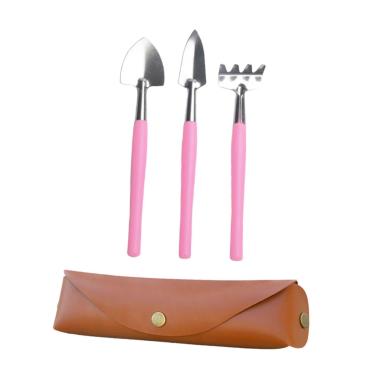 Imagem de IEUDNS Mini ferramentas de jardinagem de ancinho de mão pequena de mão, Rosa