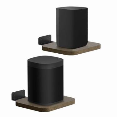 Imagem de Aiweiwa Prateleiras universais de alto-falante traseiro para Samsung, Roku, Sony, JBL, Vizio, LG – Suporte de parede flutuante ajustável para a maioria dos suportes de áudio via satélite, par