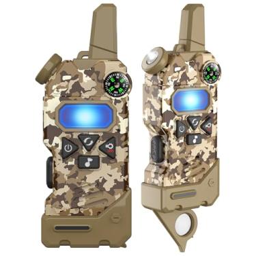 Imagem de Gowtimly Walkie Talkies Para Crianças Com 5 Canais Coloridos, Presentes Para Cesta De Páscoa, Bússola, Lanterna E Lupa, Alcance De 3 Milhas Para Atividades Ao Ar Livre, Acampamentos, Caminhadas, Bri
