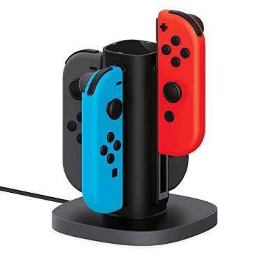 Imagem de Joy Con Charging Dock for Nintendo Switch by TalkWorks | Docking Station Charges up to 4 Joy-Con Controllers Simultaneously - Controllers NOT Included (Black)