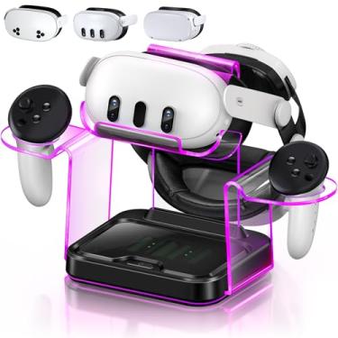 Imagem de Kickdot Charging Dock for VR 3S/3/2 Headset with LED Indicator, VR 3 Headset Accessories Incl. Fast Charging Station, VR 3S Charger Adapter, 4x1100mAh Rechargeable Batteries