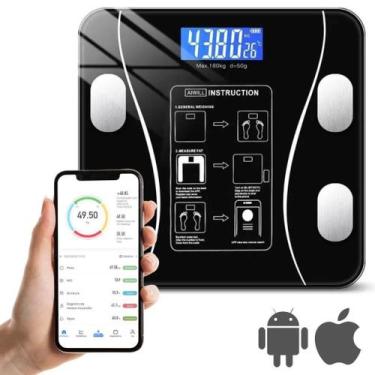 Imagem de Balança Digital Medidora Corporal Bioimpedância Profissional APP Bluet