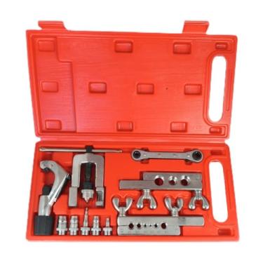 Imagem de Kit Flangeador e Alargador com Catraca e Cortador de Tubos, 1/8 a 3/4 Polegadas, Vermelho