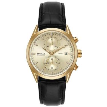 Imagem de Relógio Seculus Cronógrafo 77307Gpsvdc2 Vidro Abaulado Couro - Orient