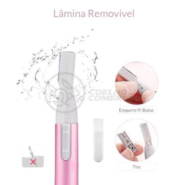 Imagem de Mini Aparador Depilador Elétrico Remover Pelos Lmf-1102 Rosa