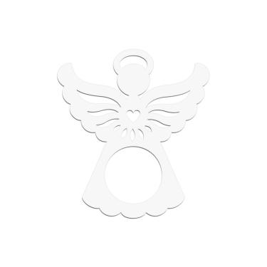 Imagem de Porta Guardanapo Anjinho Kit Com 4 Peças 7cmx8cm - Cria Arte Laser Branco