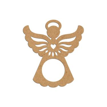 Imagem de Porta Guardanapo Anjinho Mdf Cru Kit Com 4 Peças 7cmx8cm - Cria Arte Laser Cru