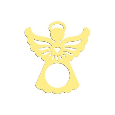 Imagem de Porta Guardanapo Anjinho Kit Com 4 Peças 7cmx8cm - Cria Arte Laser Amarelo
