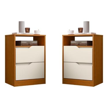 Imagem de Jogo Mesas De Cabeceira Flex Bituruna Cinamomo Off White