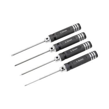 Imagem de Conjunto De Chave Allen Hexagonal Preta 4 Unidades 1,5/2/2,5/3,0 Mm Pa