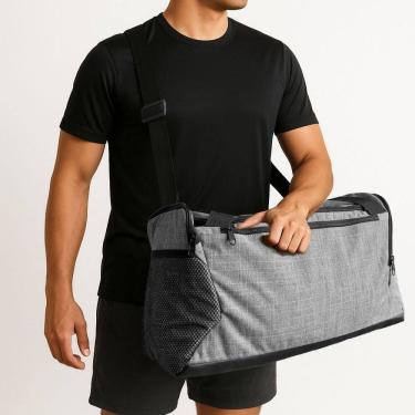 Imagem de Bolsa Academia Treino Passeio Praia Mala de Viagem Grande Cinza 39 litros 