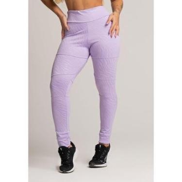 Imagem de Calça Legging Cintura Alta Recortes Texturizada Jacquard MVB Modas-Feminino