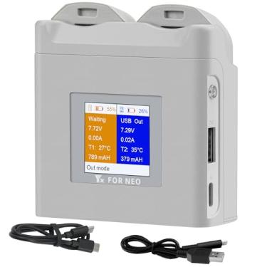 Imagem de LYONGTECH Carregador De Bateria Duplo Multifuncional Lcd Com Armazenamento Para Drone Dji Neo, Hub Carregamento Bidirecional, Acessórios 2 Baterias Rápidas