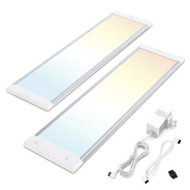 Imagem de MYPLUS Kit De Iluminação Led Para Armários, Armário Cozinha Com 5 Temperaturas Cor E Controle Faça Você Mesmo Por Aplicativo Malha, Potência 14 W Brilho 920 Lúmens, Painéis Conectáveis 2 X 16"