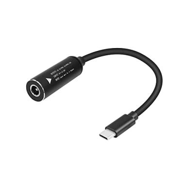 Imagem de GINTOOYUN Cabo De Carregamento Pd65W Dc5521 Para Usb-C Dc5,5 Mm X 2,1 Mm, Redondo, Fêmea, Tipo C, Adaptador Energia Laptops, Celulares, Tablets, Recarregáveis, Etc. (7 Polegadas)