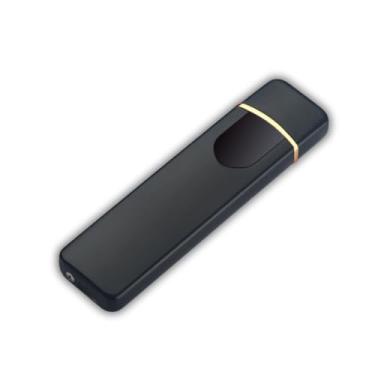 Imagem de Isqueiro Acendedor Recarregável USB Eletrônico Recarregável Usb Premium Luxo Touch Presente Para Homens Eletrônico (Modelo Fino - Preto)