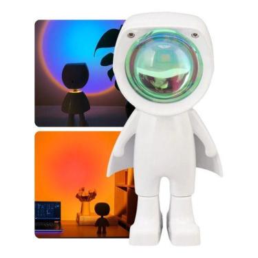 Imagem de Luminária De Mesa Infantil Projetora De Luzes Astronauta Led - sem mar