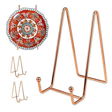 Imagem de Muulaii Pacote Com 3 Suportes Para Livros De Receitas Em Ferro Dourado Rosa, Porta-Pratos Fotos, Porta-Retratos, Livros, Pratos Decorativos E Placas - 6"