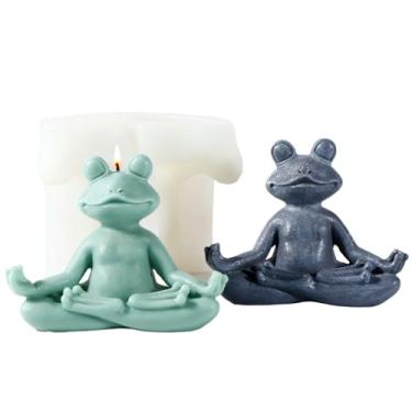 Imagem de Molde de silicone para sapo meditativo, sapo sentado com pernas cruzadas para sabonete, cera de soja, artesanato, sapos, resina, presente, festa de casamento, jantar em casa, dias festivos, decoração