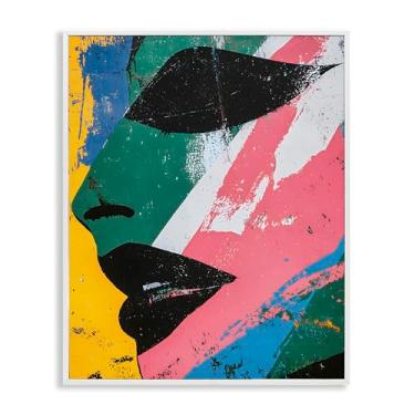 Imagem de Stupell Industries Design de arte giclée emoldurado branco com face fractal dinâmica por Walker Noble, 28 x 35 cm