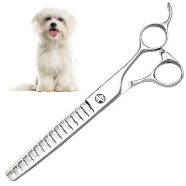 Imagem de Tesoura de cuidado de cão de 7 polegadas, tesouras de chunker de animais de estimação de 15 dentes profissionais, ponta contundente, aço afiado VG10, taxa de diluição de 65%