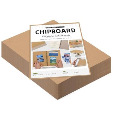 Imagem de JNENERY 100 folhas de aglomerado 21,5 x 28 cm, placa de livro de 22pt para encadernação de livros, papelão para artesanato, papelão grosso e placa kraft resistente, folhas finas de papelão para