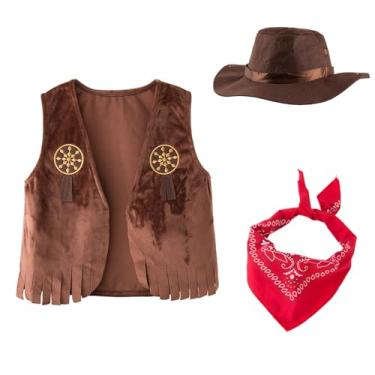 Imagem de Vewzaty Roupas de caubói para meninos, fantasias infantis para festas de dramatização, fantasia de caubói