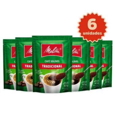 Imagem de Kit 6 Cafés Solúvel Melitta Tradicional Sachê 40g