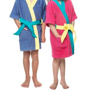 Imagem de Roupão Felpudo Infantil Quimono Colorê G Com 1 peça